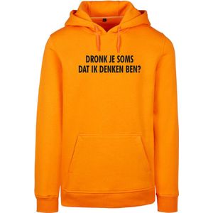 EK kleding hoodie oranje S - Dronk je soms dat ik denken ben? - soBAD. | Oranje hoodie dames | Oranje hoodie heren | Oranje sweater | Oranje | EK | Voetbal | Nederland