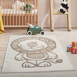 Flycarpets Kindervloerkleed Sara -Leeuw - Kinderkamer - Vloerkleed - Beige - 160x230 cm