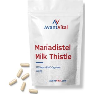 Mariadistel - Milk Thistle - 300 mg - 120 Vegan Capsules - Hoog gestandaardiseerd - AvantVital - Voedingssupplementen