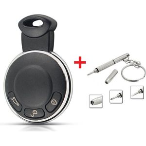 Autosleutel 3 knoppen smart key + Mini RVS 3in1 Schroevendraaier geschikt voor Mini Cooper / Mini Cooper Clubman / Mini countryman / Mini paceman / Mini roadster / Mini cabrio / Mini Cooper autosleutel.
