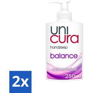 Unicura - Vloeibare Handzeep - Anti Bacterieel - Balans - 250 ml - Voordeelverpakking - 2 stuks