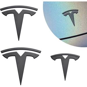 Zwarte auto emblemen set voor Model Y - 3 stuks voor een moderne uitstraling