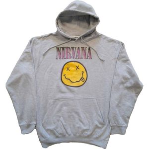 Nirvana - Xerox Happy Face Pink Hoodie/trui - 2XL - Grijs