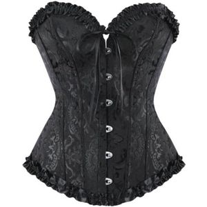 Dameskorset met beha, gotisch vintage bustier in zwart/rood, maat M