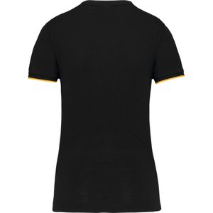 T-shirt Dames XL WK. Designed To Work Ronde hals Korte mouw Black / Yellow 65% Polyester, 35% Katoen