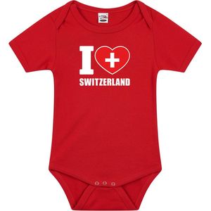 I love Switzerland baby rompertje rood jongens en meisjes - Kraamcadeau - Babykleding - Zwitserland landen romper 56