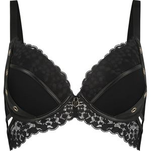 Hunkemöller Dames Lingerie Voorgevormde longline beugel bh Desire - Zwart - maat B75