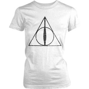 Harry Potter Dames Tshirt -XL- Deathly Hallows Symbol Wit