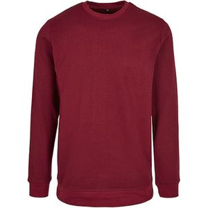 Basic Crewneck Sweater met ronde hals Burgundy - 5XL