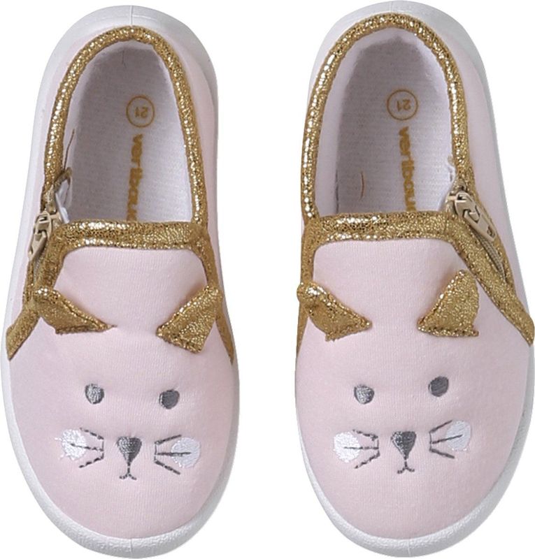 Canvas Sloffen - Lichtroze - Voor Baby's - Met Rits - Antislip Buitenzoal