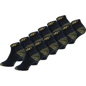 Caterpillar 12 Paar Premium Sneaker Werksokken - Dubbele Versterkt - Katoen Zwart 39-42