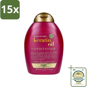 15 x OGX - Anti-Breakage Keratin Oil - Conditioner - Verstevigend - Voor Ieder Haartype - 385 ml - Grootverpakking - Haartype - Haarbreuk - Keratine - Anti-breuk - Versteviging
