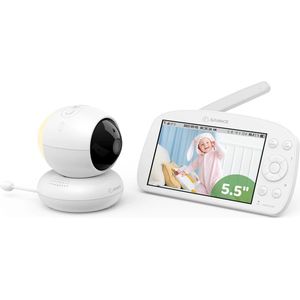 Vihes Babyfoon Met Camera - Audio - 5,5 inch scherm - Nachtlampje - Veiligheidscamera - 4x digitale zoom - 10 uur baterijduur - tilt rotatie