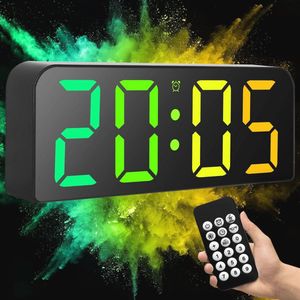 RGB Digitale Wekker - 9,6 Inch Digitale Wandklok met Afstandsbediening, Alarm, LED-Display en Snooze Functie