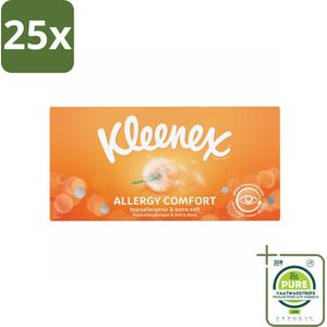 25 x Kleenex – Allergy Comfort – Tissues – 56 stuks per verpakking - Grootverpakking - Allergie - Allergische Neus - Allergische Ogen - Hypoallergeen - Neusdicht