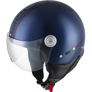 BEON - Design - Scooterhelm - Metallic Blauw - Jethelm met Vizier - Geschikt voor Vespa en Scooter