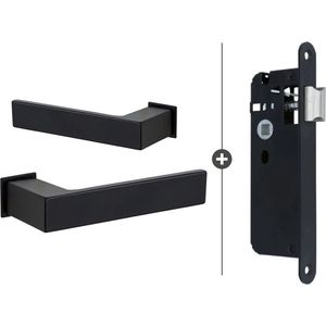 ELIOT® Deurklink op minimalistisch rozet - met insteekslot - mat zwart - ideaal voor Slimseries deuren (Skantrae) - minirozet