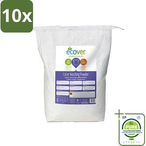 10 x Ecover - Waspoeder Color - Voor gekleurde was - 7,5 kg - Grootverpakking - Waspoeder - Gekleurde Kleding - Wasmiddel - Waspoeder Kleur - Waspoeder Biologisch