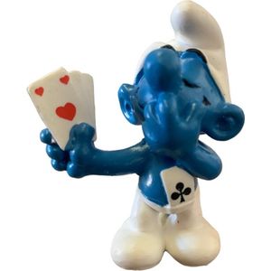 Smurf spelend met kaarten - Harten en klaver - 20056 Schleich figuurtje - 6 cm