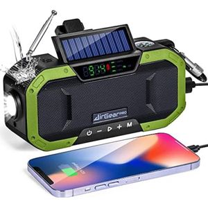Lexium Noodradio Solar Opwindbaar - Noodradio Opwindbaar - Opwindbare Radio - Powerbank Zonne Energie