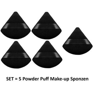 Powder Puff - Make-up Sponsje - Beauty Blender - Poederspons - Powder Puff Driehoek - Zacht - 5 stuks - Zwart - Underdog Tech