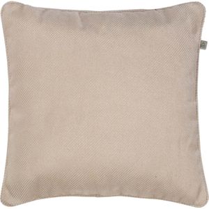 Dutch Decor HULTET - Sierkussen 45x45 cm - lichtroze stof - glanzende beige sierdraad - opvallende rits - Inclusief binnenkussen