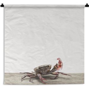 Wandkleed Animalprintshop - Krab dierenprint kinderkamer Wandkleed katoen 150x150 cm - Wandtapijt met foto