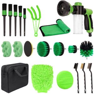 21-delige set car beauty hub details borstel met gepolijste waxing borstel voor het reinigen van set