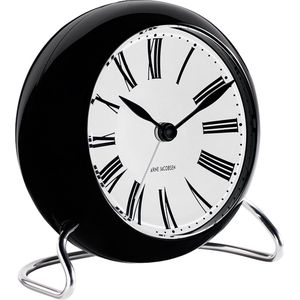 Arne Jacobsen - Roman tableclock black/white Ø11 cm alarm