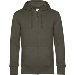 KING Zipped Hooded Sweatshirt B&C Collectie maat XL Khaki