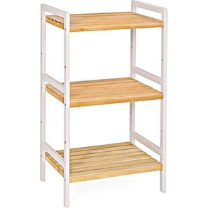 Rootz Shelf - Shelving Unit - Shelving Unit - Bamboo Shelving Unit - Kitchen Shelf - Storage Shelf - Kitchen Rack - Kitchen Shelving Unit - Bamboe - Wit-Natural - 45 x 31,5 x 80 cm (B x D x H)