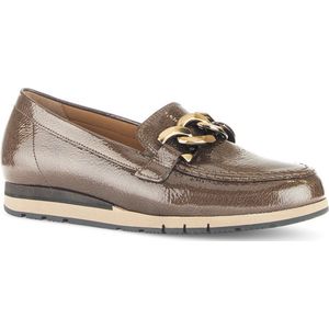 Gabor - Dames - Ballerina's & Mocassins - Donker Taupe - Lak Leder