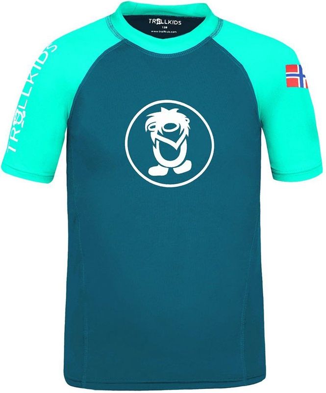 Trollkids - Kvalvika - T-shirt - Groen - Korte Mouwen - UV-bescherming 50+