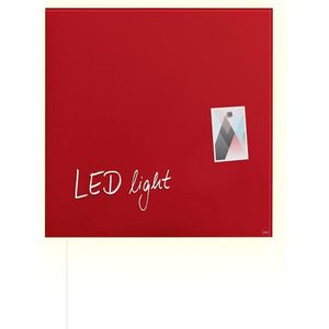 Sigel glasmagneetbord - Artverum - LED - 48x48cm - rood - SI-GL402