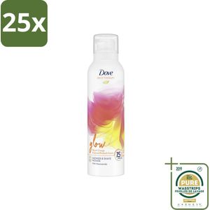 25 x Dove Douche- & Scheerschuim - Bath Therapy - Glow - Bloedsinaasappel & Rabarber - 200 ml - Grootverpakking - Dove Bath Therapy Glow Douche - Niacinamide Schuim - Huidverzorging - Huidglow - Scheerschuim Onder De Douche