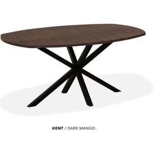 Maxfurn - Eettafel deens ovaal | Zeer krasvast | Kleur: Dark mango | Afm. 160x92cm