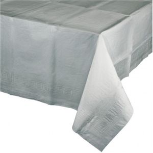 Tafelkleed zilver grijs 274 x 137 cm - tafellaken van papier