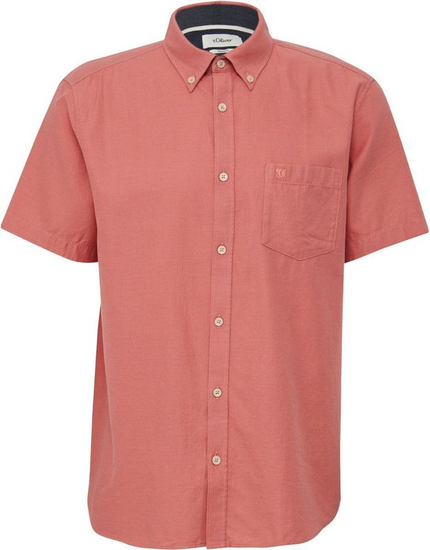 s.Oliver - Hemd - Katoen-Viscosemix - Korte Mouwen