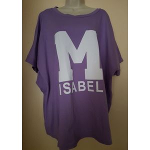 Dames T shirt M Isabel paars One size 42/46