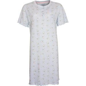 Tenderness Dames Nachthemd - Bloemendessin - Licht Blauw - Maat XXL