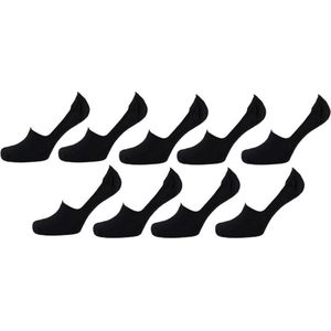Footies - Sneakersokken - Sokken dames - Sokken heren - Unisex - Zwart - Maat 36/41 - 9 paar