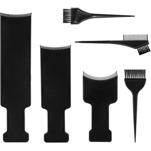 6 Stks Balayage Board - Zwart Balayage Highlighting Board en Borstel Kit - Plastic Balayage Board met Tanden voor Haarkleuring Verven DIY Kappers Tint Tool