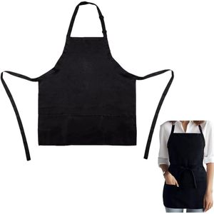 Mouwloze Schort voor Keuken - Chef - Bib met Verstelbare Strap - Kookschort met Grote Opbergvakken voor Grillen - Catering - Makkelijk te Reinigen - Geschikt voor Alle Leeftijden
