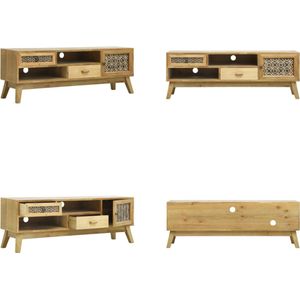 vidaXL Tv-meubel 120x30x42 cm bewerkt hout bruin - Tv-meubel - Tv-meubelen - Tv Kast - Opbergkast