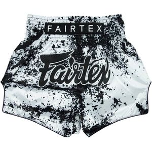 Fairtex Muay Thai Shorts - BS1948 Grunge White - Wit / Zwart M