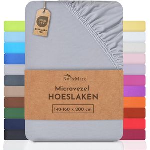 NatureMark - Microvezel Laken - Zilvergrijs - 140x200-160x200 cm