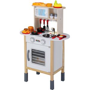 Spielwerk Speelkeuken - Hout 57x29x83cm Hoogte Verstelbaar Accessoires - Wit