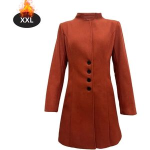 Livano Mantel Dames - Tussenmantel - Jas - Mantelpakje - Trenchcoat - Overjas - Overcoat - Winter - Baksteenrood - S