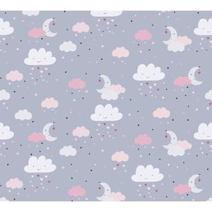 SWEET DREAMS WOLKEN, MAAN EN STERREN BEHANG | Kinderkamer - grijs roze beige wit zwart - A.S. Création Little Love