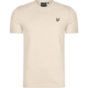 Lyle & Scott Plain T-shirt Polo's & T-shirts Heren - Polo shirt - Beige - Maat S